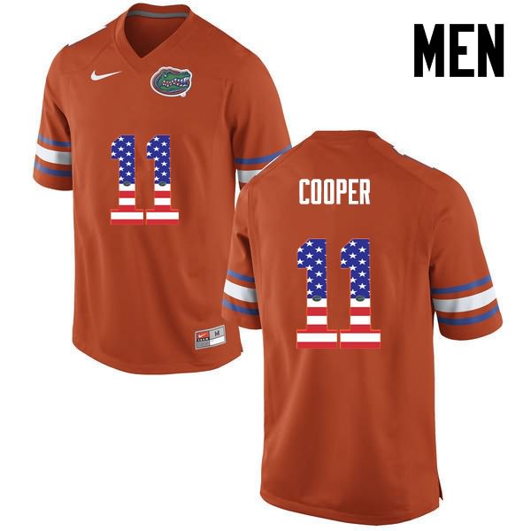 NCAA Florida Gators Riley Cooper Men's #11 USA Flag Fashion Nike Orange Stitched Authentic College Football Jersey RVE3364LX